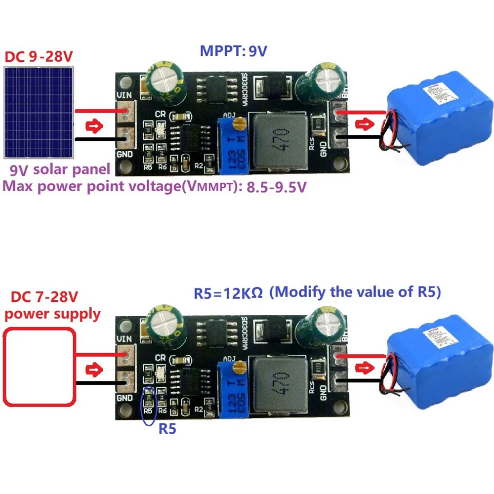 MPPT 1A LiPo Solar Charge Controller Board Battery Charge for Arduino Solar Panel Charger Regulator Control Module 9V 12V 18V