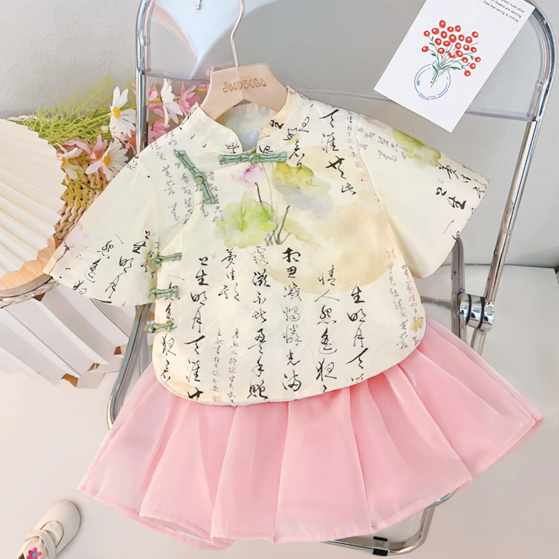 

Girls clothes sets summer 2024 children princess shirts tutu skirts 2pcs dress party suit for baby costume kids outfits toddler