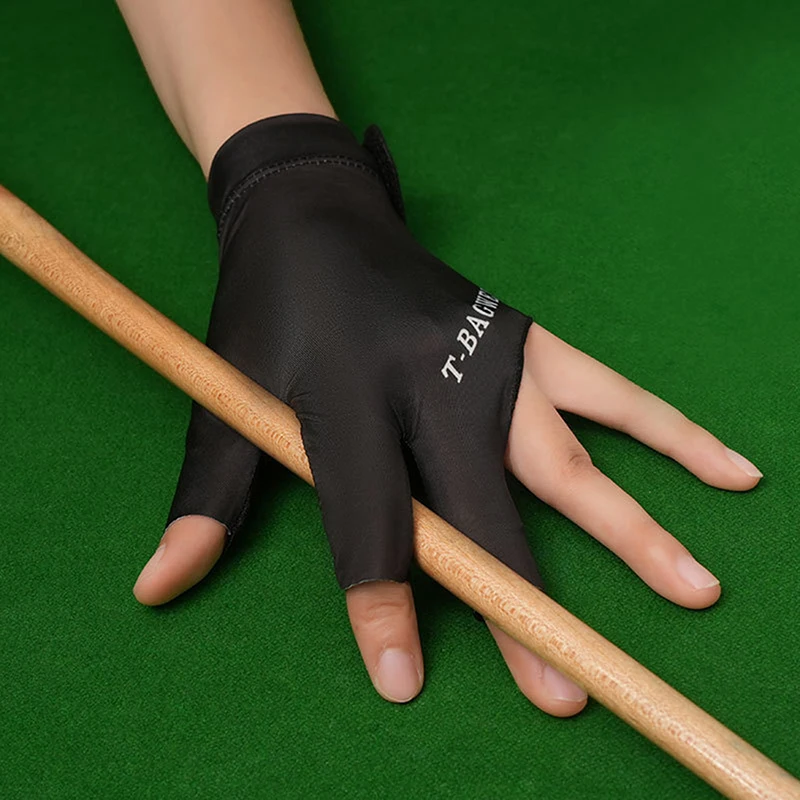 1Pc Billiards Glove Left Hand Three Finger Snooker Billiard Glove Non Slip Stickers Elasticity Billiard Training Gloves Accessor