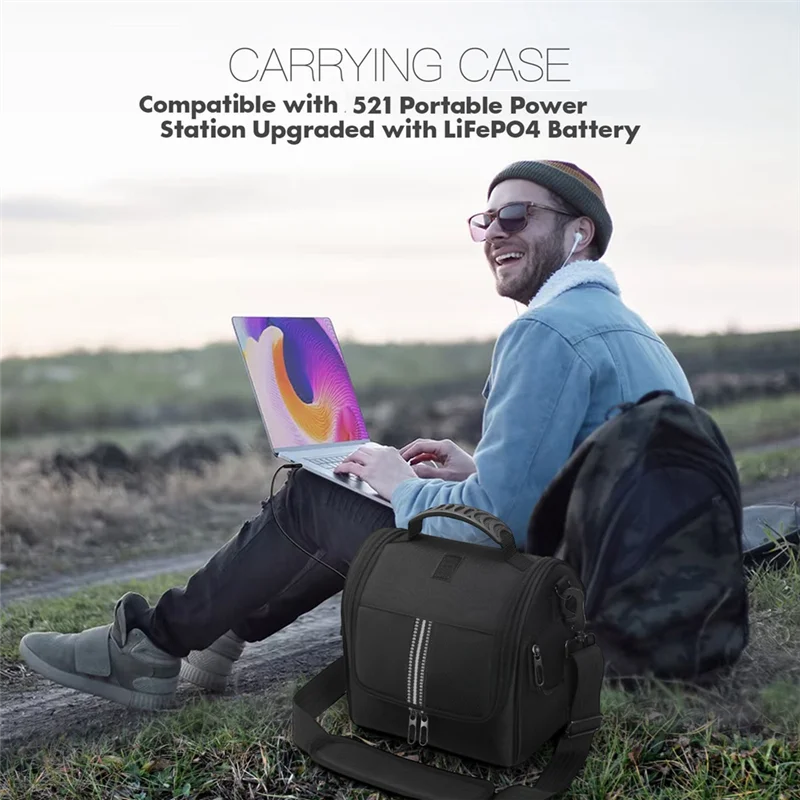 B27B Portable Power Station Carrying Case For Anker 521 For AR-02 Waterproof Travel Bag With Anti-Drop Protection And Shoulder S