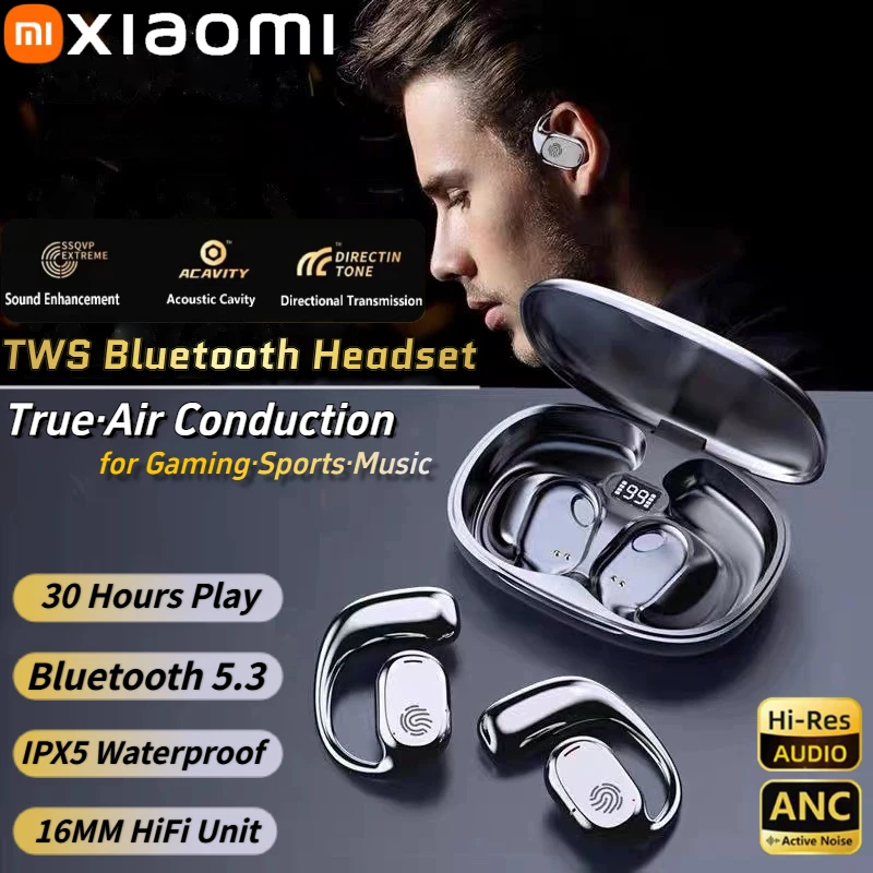 Xiaomi Original Bone Conduction Bluetooth Earphones Ear Earbuds Wireless Headphone Hifi Headsets With Mic for Sports Game New