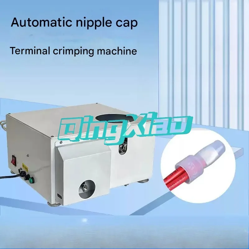 Fully Automatic Cap Terminal Crimping Machine Copper Aluminum Wire Single Multi Strand Twist Wire Insulation Cap Auto Feeding