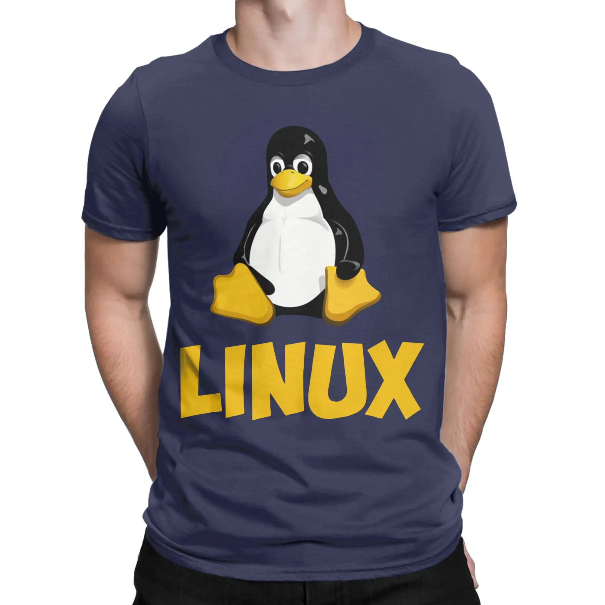 Printed Linux Tux Penguin Logo T Shirt Unisex 100%Cotton Short Sleeve Programmer Computer Developer Geek Nerd O-neck Clothing