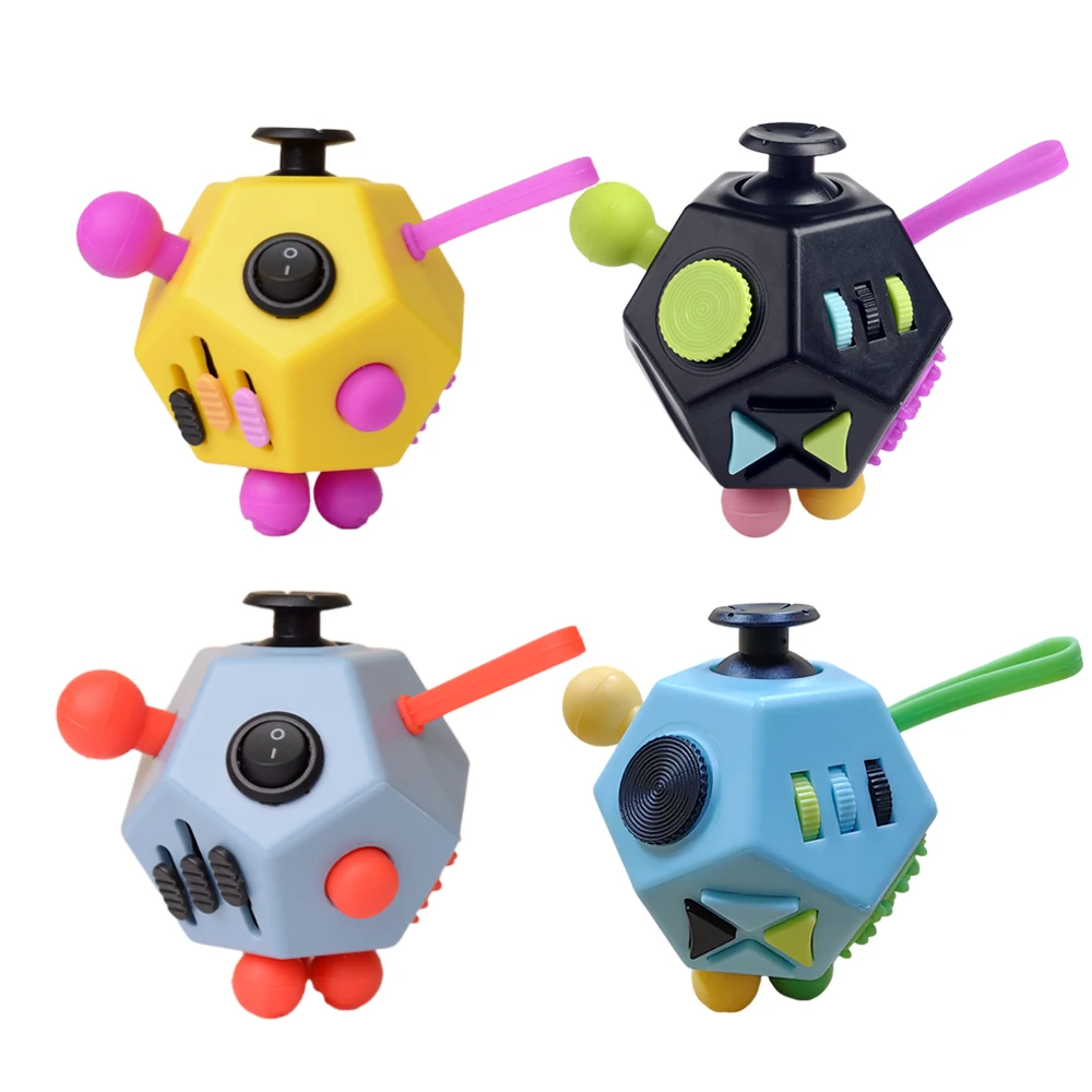 1PC 12-Sided Anti Stress Toys Decompression Relieve Dice Fidget Toys Relieve Anxiety Relief Depression Adults Fun Toy