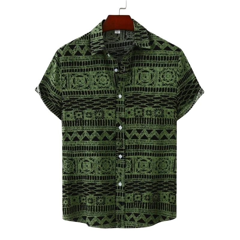 Luxury Men\'s Shirt Man T-shirt Tiki Fashion Shirts And Blouses Clothing Social T-shirts Hawaiian Cotton Oversize Free Shipping