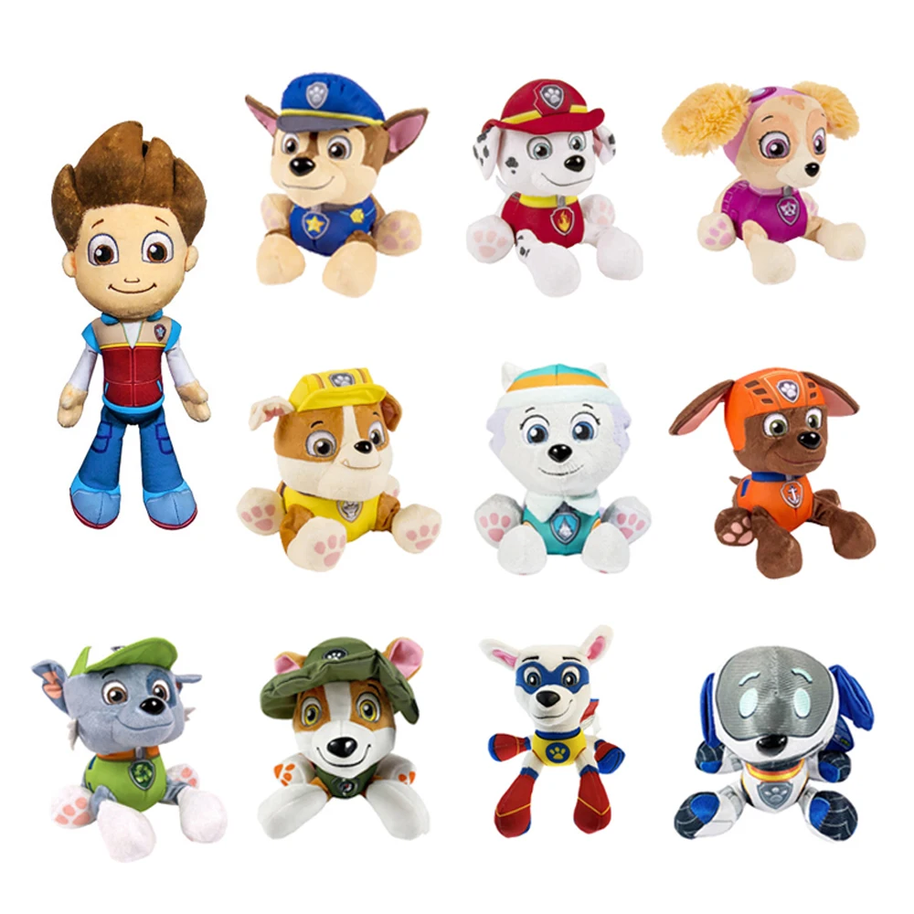 Cartoon Dog Paw Plush Doll para crianças, Chase, modelo animal, Action Figures, filmes, periféricos,