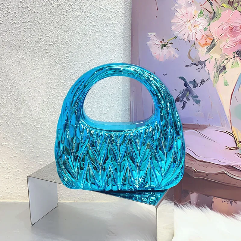 

Acrylic bag fashion pleated cloud bag versatile light luxury personalized banquet handbag