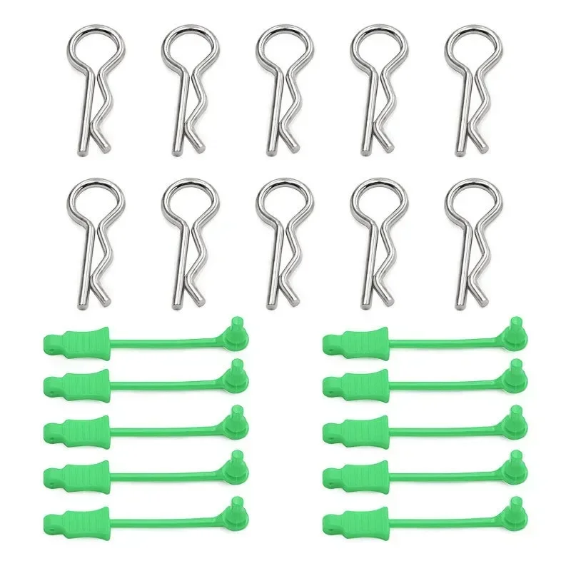 10Pcs Upgrade Body Clip Retainer 1/7 1/8 Body Shell Post Column Mount Clips Parts Bent Springy R Pins For Arrma RC Car