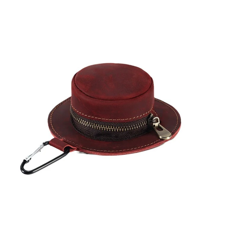 Vintage Genuine Leather Coin Purse Handmade Mini Wallet Unisex Cute Keychain Pouch Small Leather Accessory