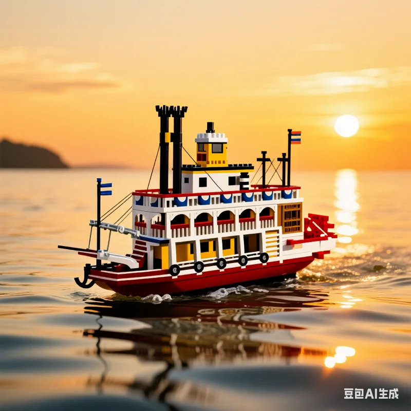 

Наборы строительных блоков Steamboat, совместимые частицы, модель парового корабля, подходящая для рождественских подарков