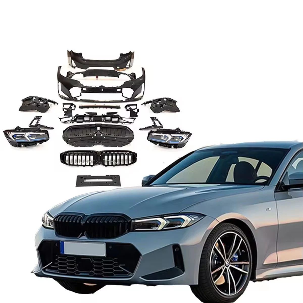 

Body Kit for 3 SERIES G20 2019-2022 Conversion to 2024 LCI Facelift Car Bumpers Complete Auto Parts.