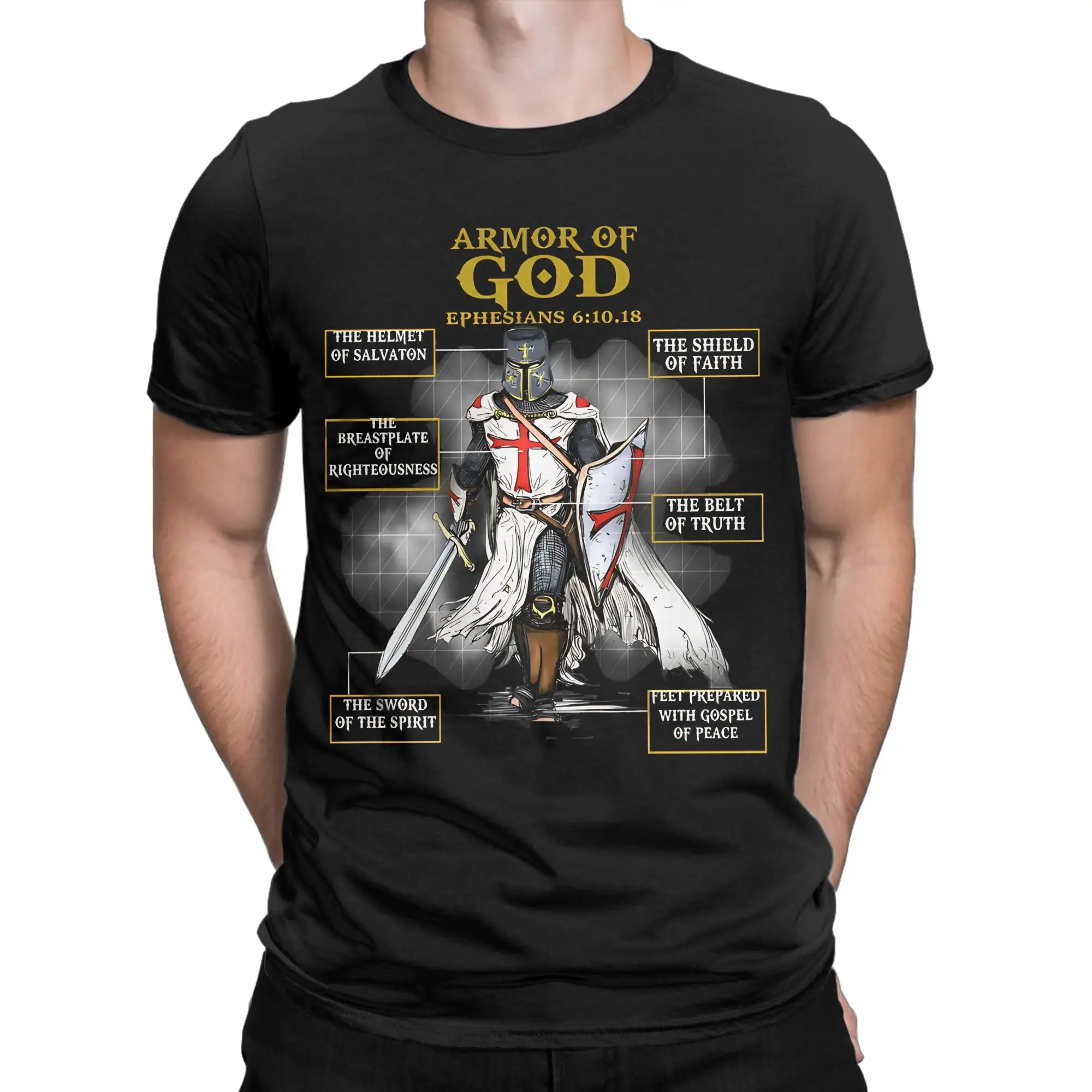 Camiseta de algodón puro con cruz templaria cristiana para hombre y mujer, camiseta de moda, ropa superior