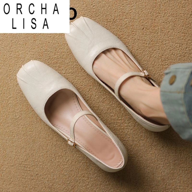 

Бренд ORCHA LISA 2025 Винтажные женские туфли на плоской подошве с квадратным носком и пряжкой на ремешке плюс размер 41 42 43 Мягкие повседневные офисные женские туфли для отдыха 31 32