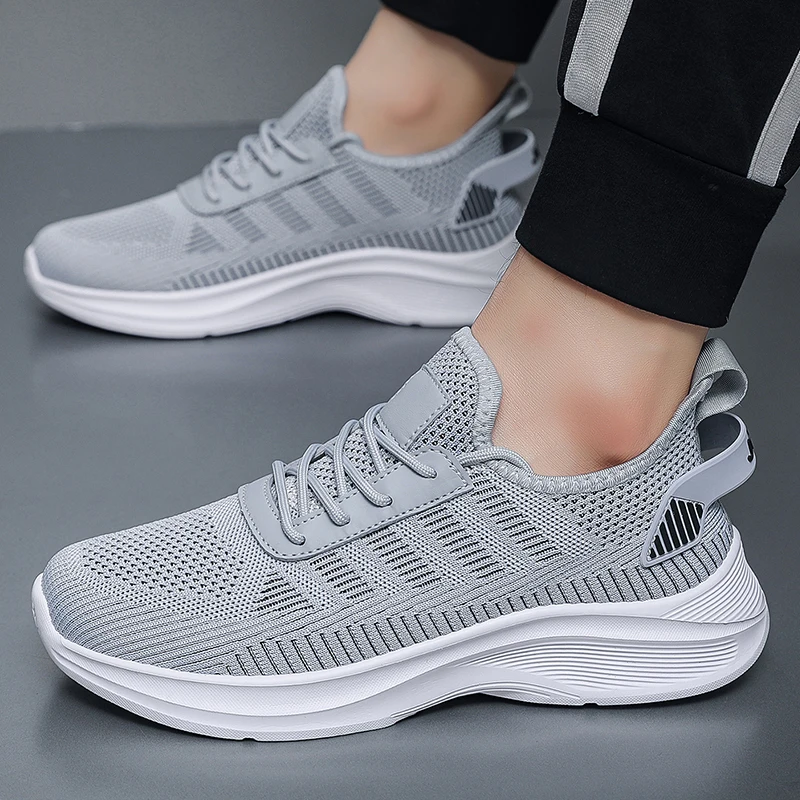 Summer Men's Shoes Plus Size Breathable Flying Mesh Cloth Shoes Men's Gym Sports Shoes Light Casual Shoes Walking Shoes