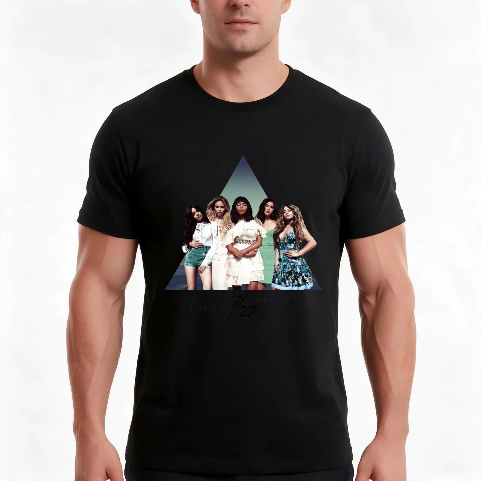 FIFTH HARMONY ~ 7/27 (Triangle) T-Shirt, Summer Casual Cotton Tee, Oversized Streetwear Tops, Vintage Graphic Print, 100% Cotton