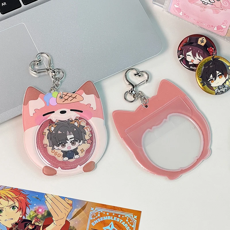 1 Pcs Cartoon Photo Card Packaging Supplies Badge Card Display Stand Bar Card Badge Pin Protector Cute Zipper Bag Pendant image 3