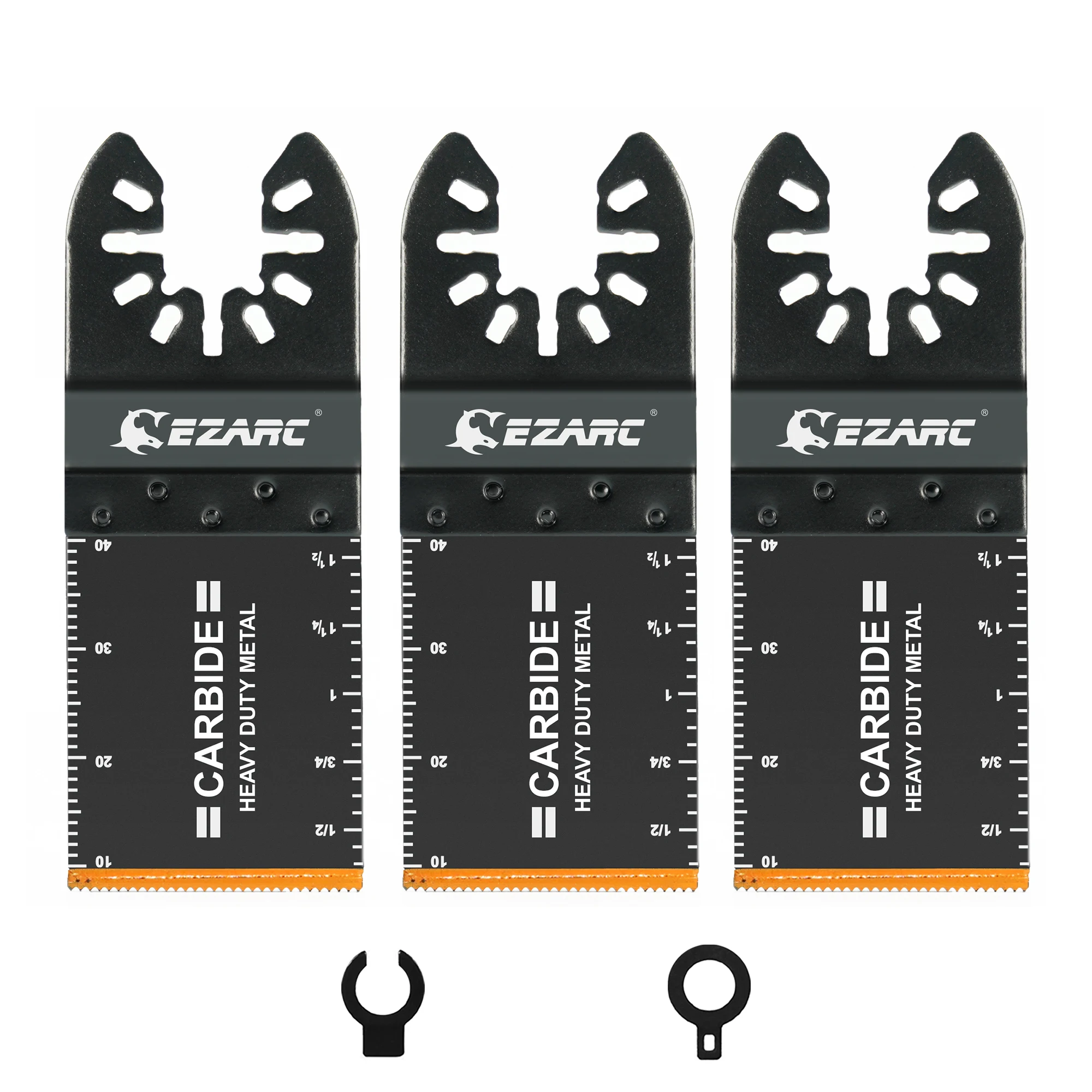 EZARC Hartmetall-oszillierende Sägeblätter, universelle Multitool-Klingen, Schleifmaschine zum Schneiden von hartem Material, Metallschleifklinge, 3 Stück