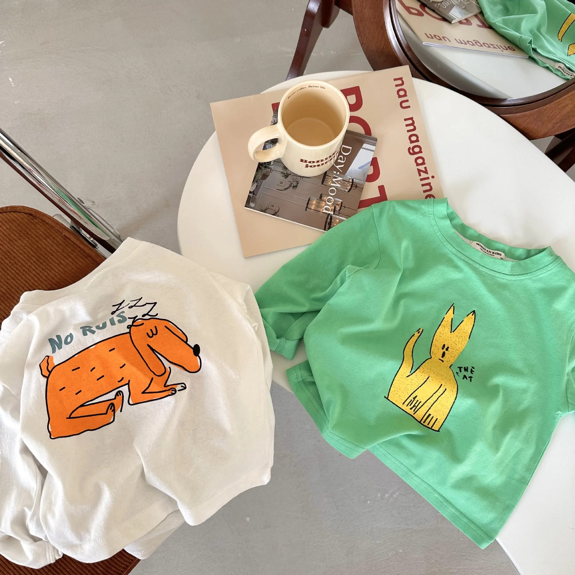 Camisas de manga larga para niños y niñas, camisetas de dibujos animados, trajes para bebés, prendas de vestir exteriores para niños pequeños,