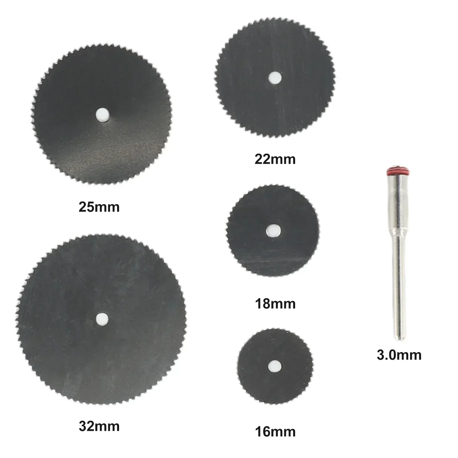 5PCS Mini Circular Cutting Disc With Mandrel Stainless Steel Saw Blade For Dremel Metal Cutter Power Tool Replacement 3mm Silver