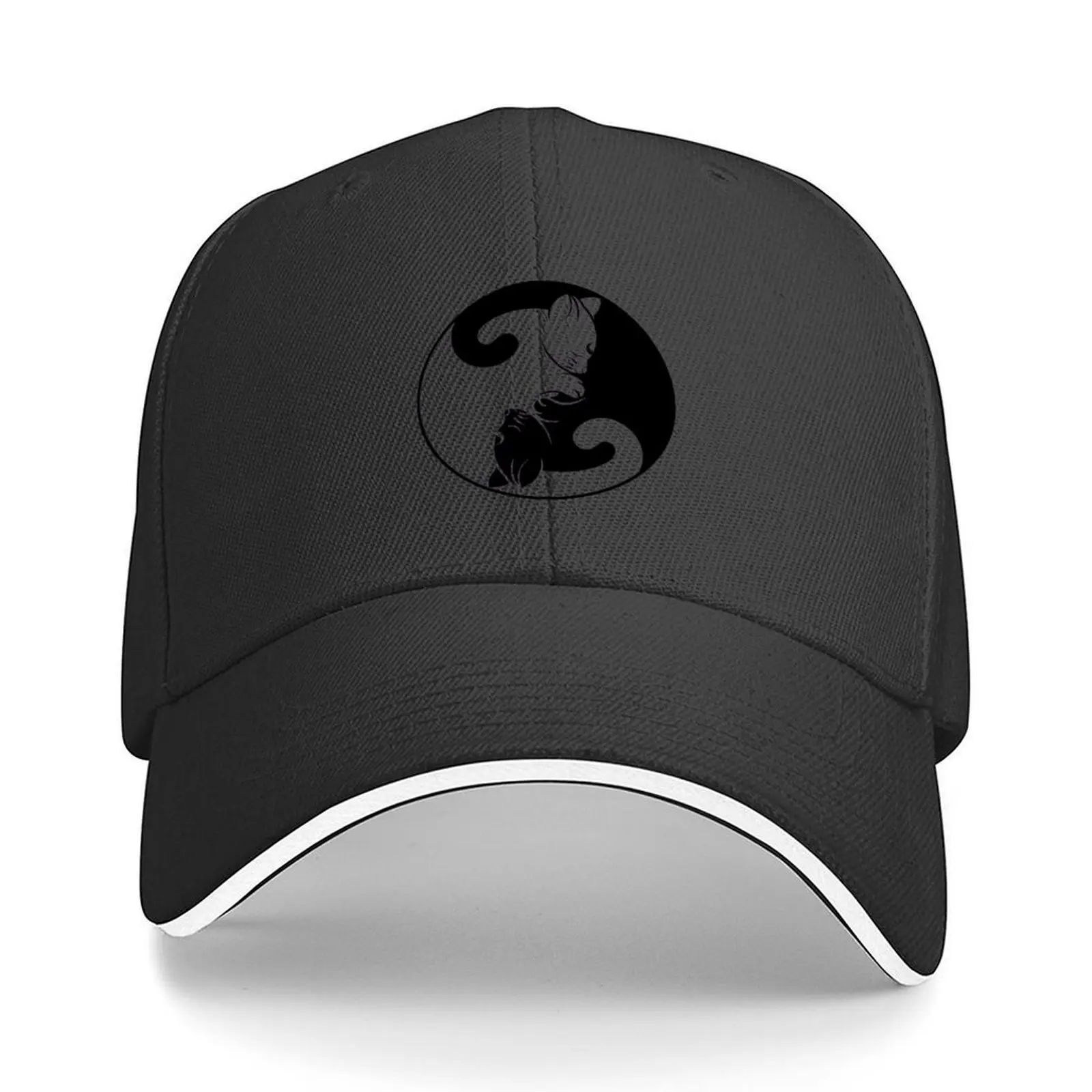 

Ying Yang Cats - Black & White Baseball Cap derby hat Icon Wild Ball Hat Snap Back Hat Girl Men's