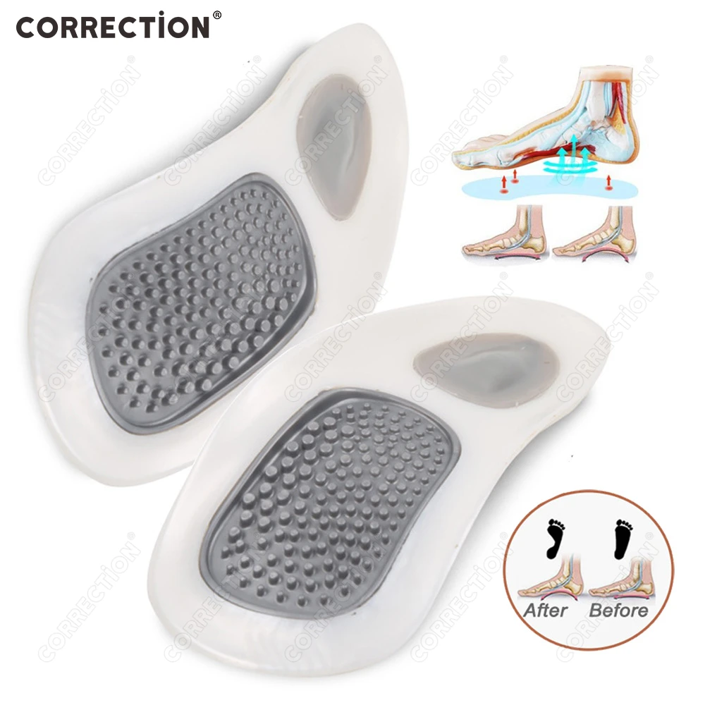 

Ортопедические полустельки унисекс длиной 3/4, съемные массажные подушечки, облегчение боли в своде стопы, коррекция плоскостопия, аксессуары для ухода за ногами