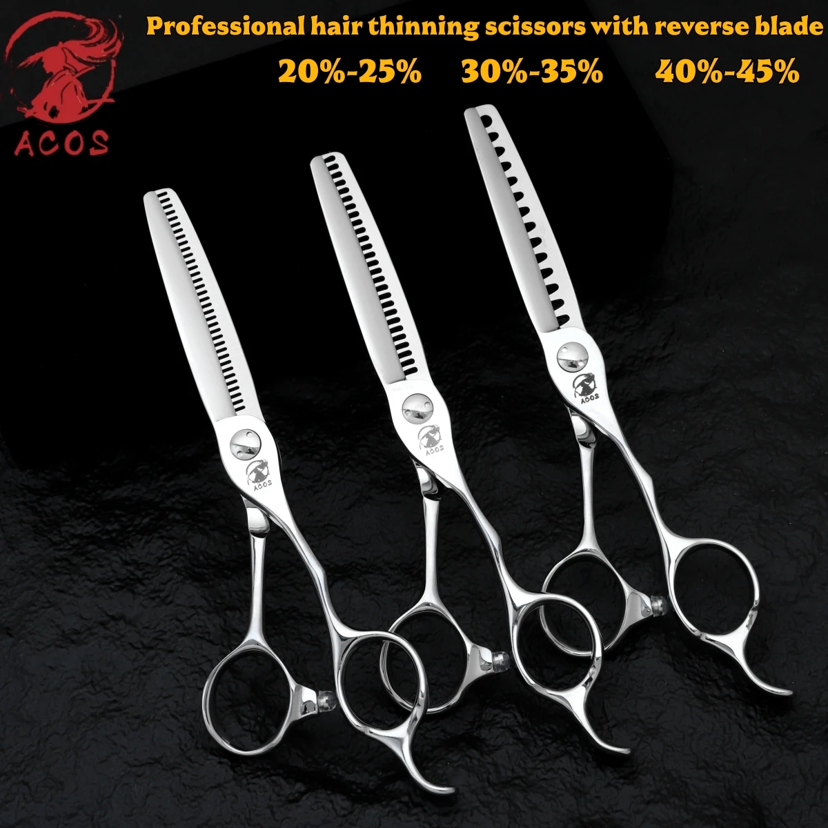 ACOS 6-inch Professional Hairdresser Reverse Blade Thin Hair Scissors VG10 Sharp Cutting Home Haircuts And Salon