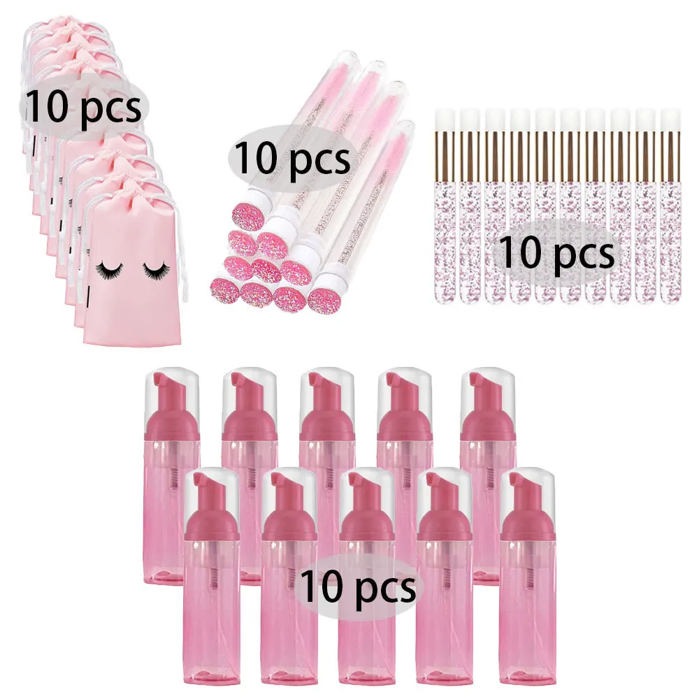 40Pcs 60ml Empty Bottle Grafting Eyelash Cleaning Care Makeup Tool Travel Foam Dispenser Bottle Plastic Detergent Soap Bubbler