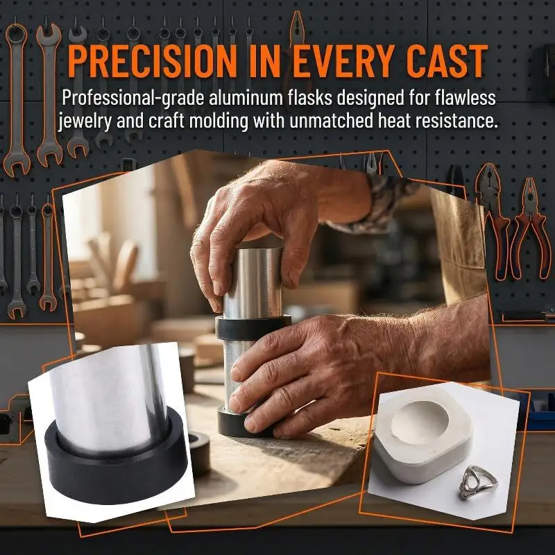 

1 шт. алюминиевая литейная чаша для ювелирных изделий с прочным резиновым основанием для надежного изготовления восковых форм в мастерских
