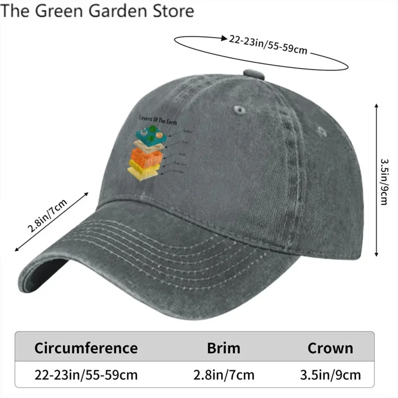 Washed Men's Baseball Cap Layers Of The Earth Trucker Snapback Caps Dad Hat Building Blocks Golf Hats