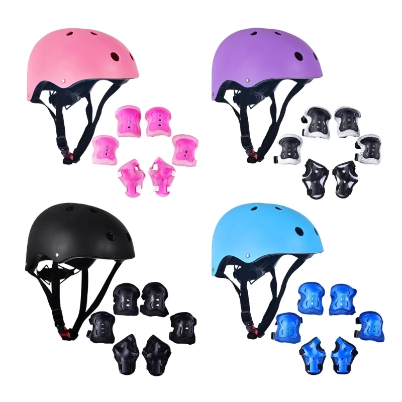 

Teenager Gear Cycling Knee Pads Knee Pad Elbow Pads Sliding Board Kids Outdoor Wrist Guards Roller Skating Helmets Sets