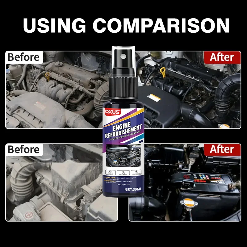 

Очиститель моторного отсека Защита от блеска и дезинфекция Средство для глубокого обезжиривания Отсек для тяжелого масляного пыли Средство для чистки автомобиля