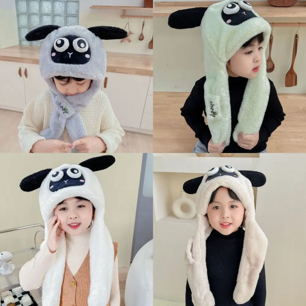 Warm Scarf Integrated Hat Solid Color Large Head Circumference Scarf Scarf Set Splicing Warm White Thickened Plush Hooded Scarf