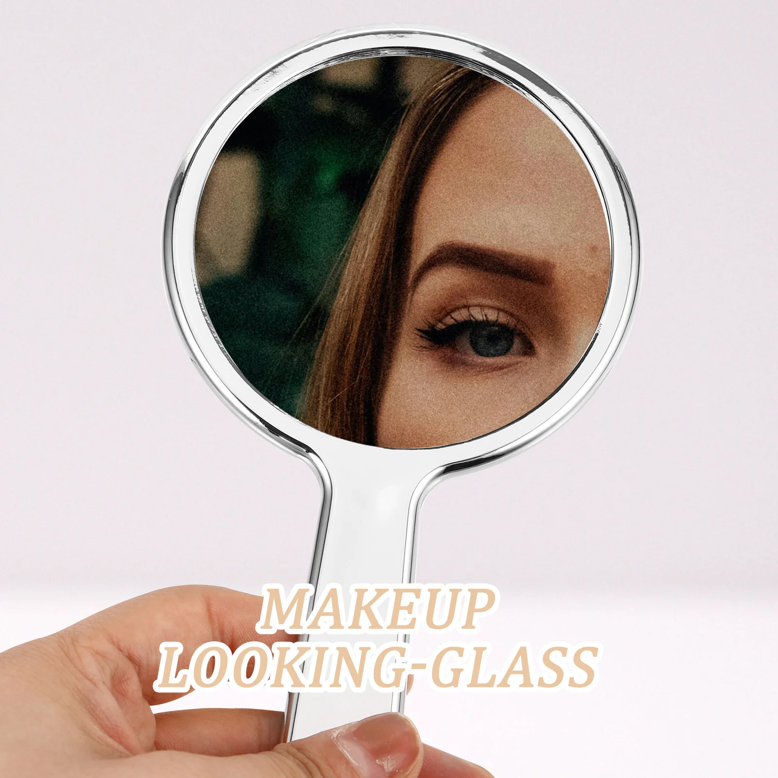 Lightweight Electroplated Makeup Mirror Compact Small Handheld Mirror Portable for Travel Convenient Looking-Glass