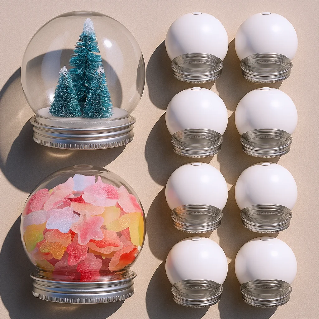 

10pcs 150Ml Plastic Water Globe Candy Bottle Clear Fillable Ball For Diy Snow Globe Craft Party Favors Christmas Decor Gift Box