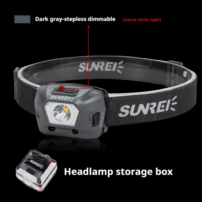 SUNREI outdoor professional headlight love fishing lithium battery rechargeable induction headlight strong light night fishing