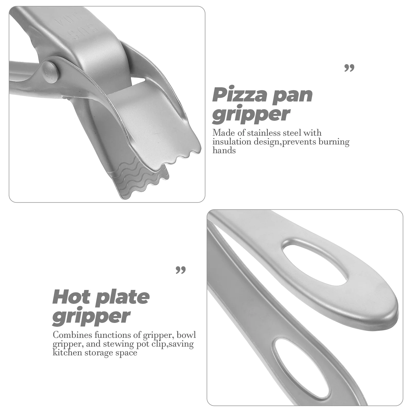 

Stainless Steel Hot Plate Gripper Bowl Clip Anti Scald Insulation Multi Function Kitchen Tool Clamp For Bowls Pots Pizza Dishes