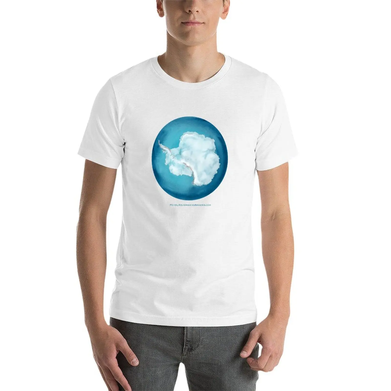 أنتاركتيكا، الأرض من الفضاء تي شيرت رجل تي شيرت القطن تي شيرت مخصص طباعة تي شيرت #4