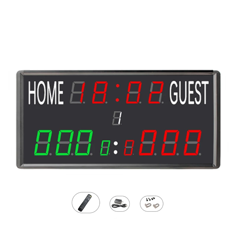 2025 Professional Indoor Basketball Hoop Scoreboard LED Timer Sports Basketball Badminton for Court Use with Remote Control