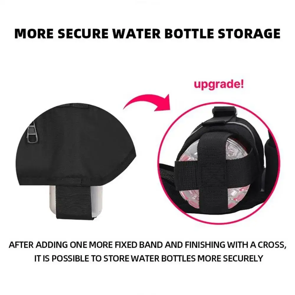 Oxford Cloth Running Belt Pack Large Capacity with Water Bottle Bag Sports Shoulder Pack Adjustable Zipper