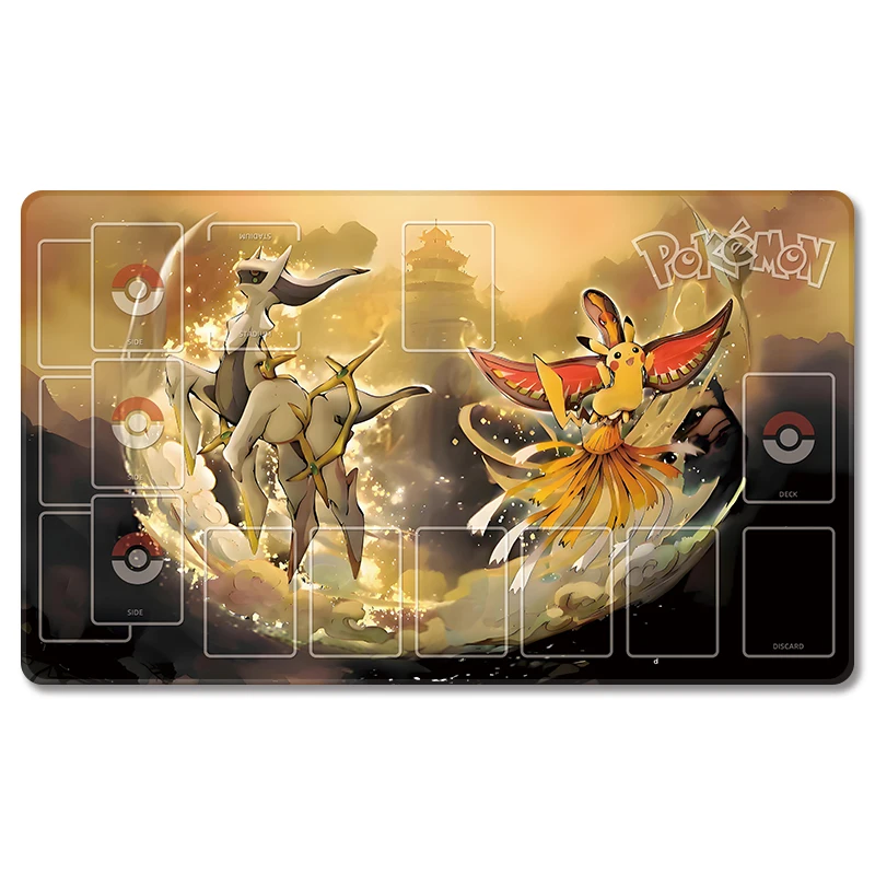 Card Pad Arceus Beijing Masters Tournament Ptcg Diy Rubber Action Toy Figures Anime Game Collection Single Player Battle Mat