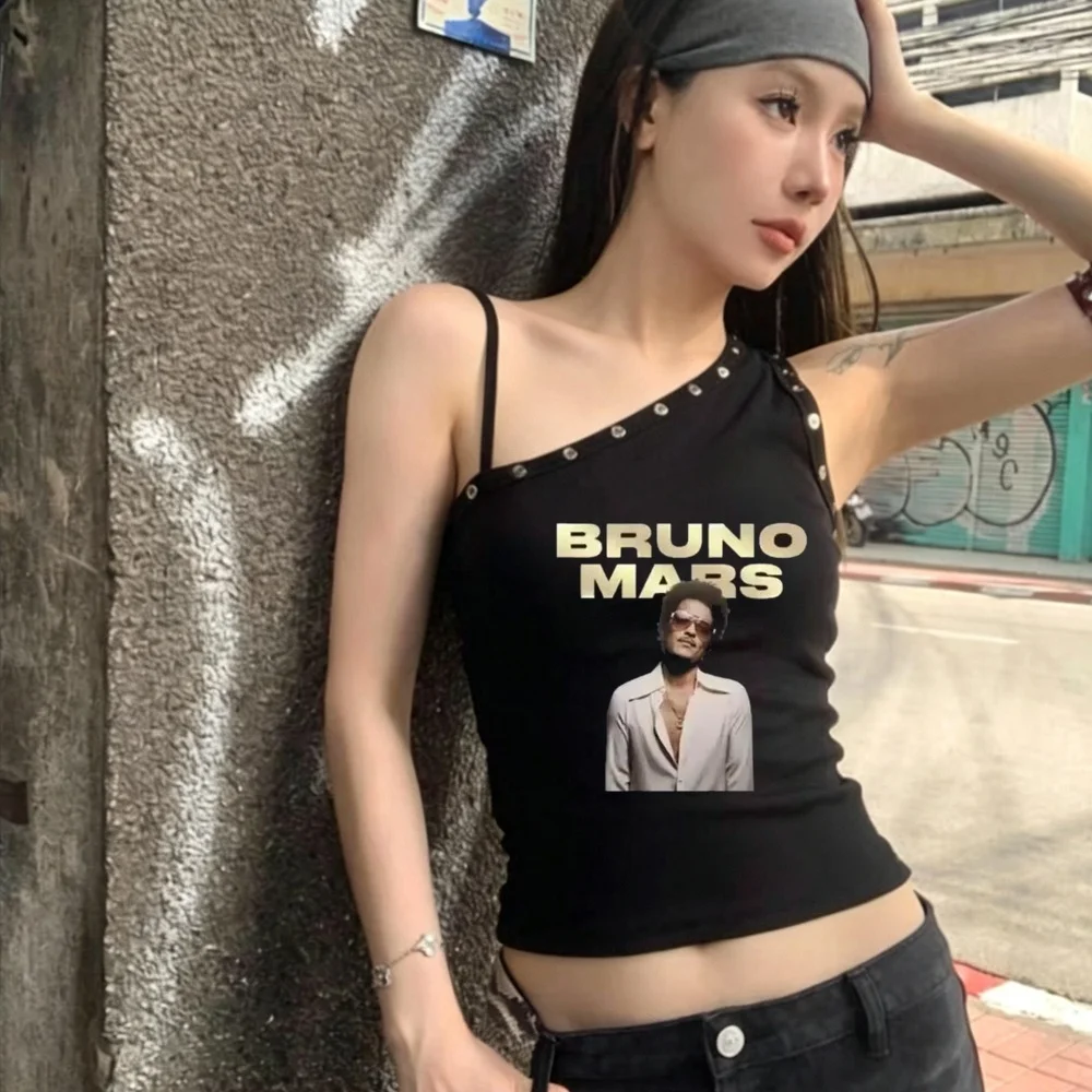 Bruno Mars crop top girl cheap anime dollette baddie manga shirt summer gyaru cheap graphic scene