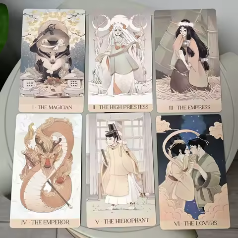 Yokai Tarot Deck 78 Pcs Cards 12*7cm Rooted In Japanese Folklore Printed on 350GSM Embossed Cardstock Packed In Rigid Box