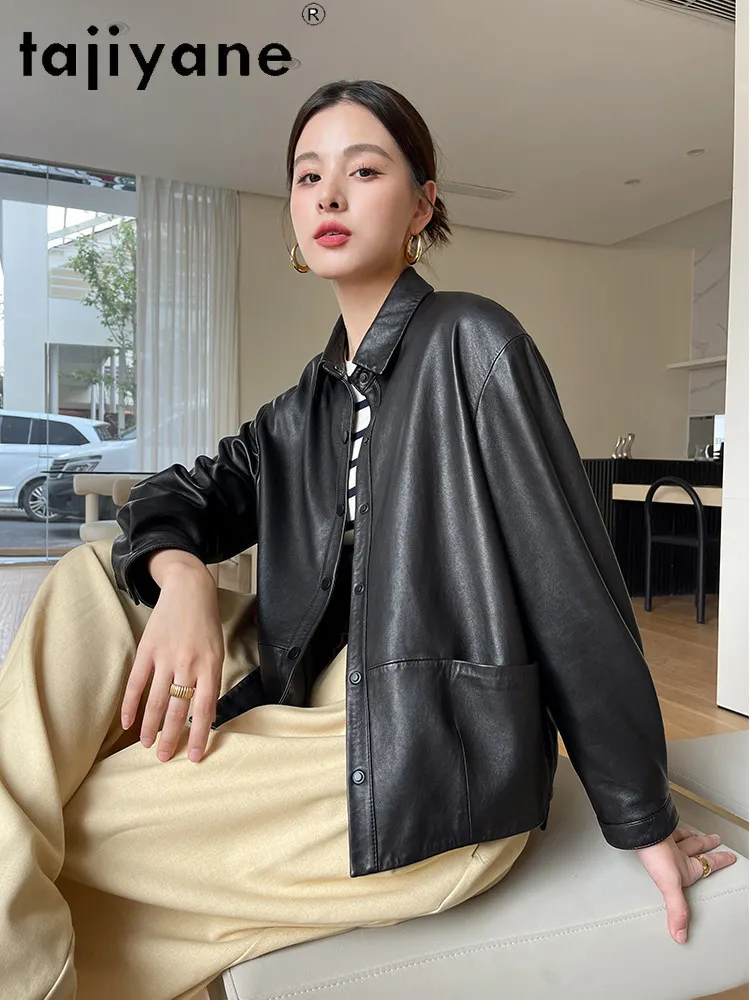TAJIYANE Women's Sheepskin Leather Jackets Short Casual Coat High Quality Genuine Leather Jacket 2026 Autumn Woman Clothes 신상아우터