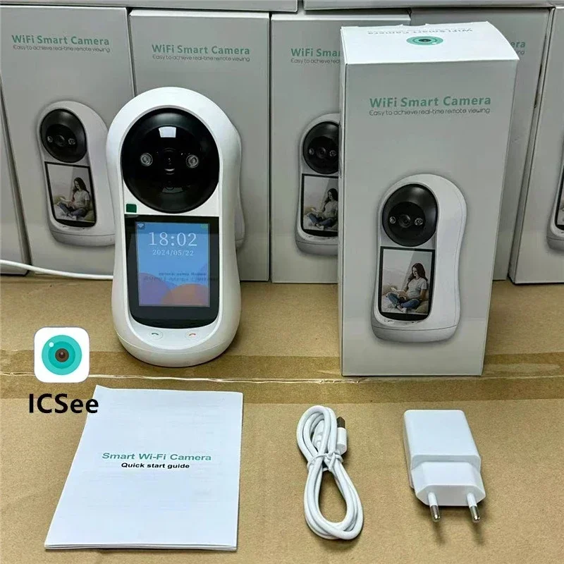 200MP/300MP Icsee Video Intercom Interactive Video Camera, Home WIFI with Screen Shaking Head Surveillance Camera