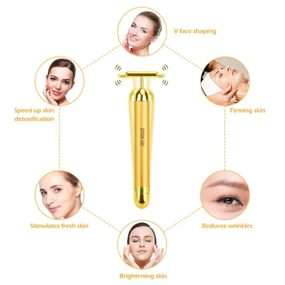 Stonego Face Massager Roller Schoonheidsverzorging Trillingen Verstevigend gezichtsgereedschap Afslankstick Huidverzorgingsapparaat Schoonheidsapparatuur voor thuisgebruik