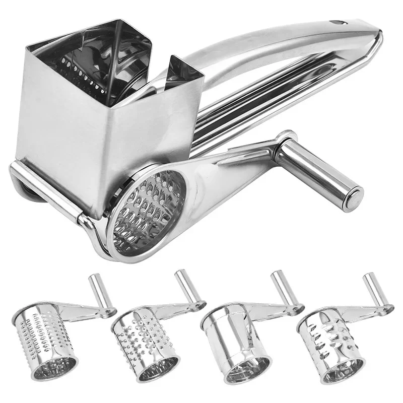 

Hand-cranked Cheese Grater Multi-functional Vegetable Chocolate Carrot Stainless Steel Rotary Ginger Slicer