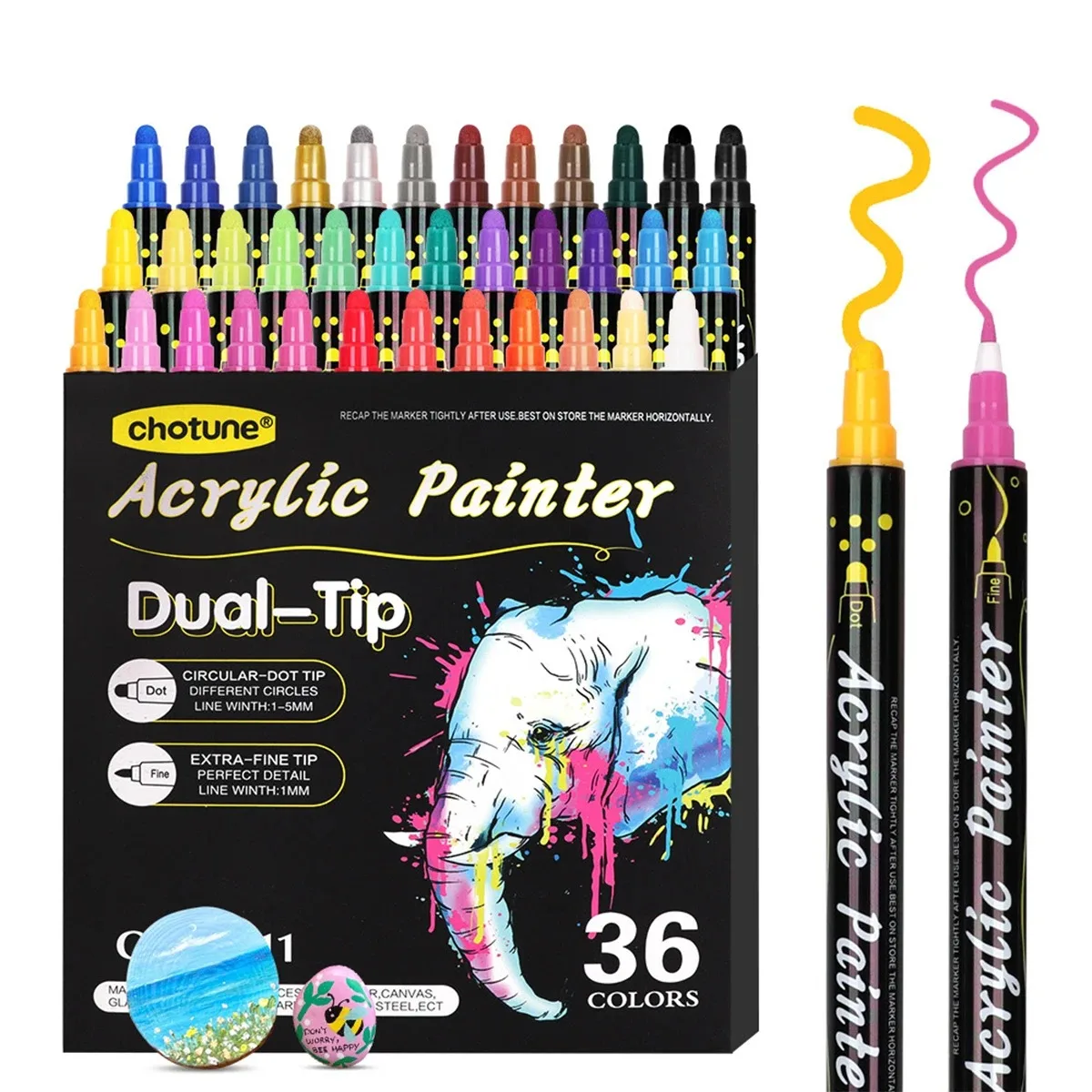 

Acrylic Marker Set 12/24/36Colors Quick-Drying Non-Fading for Children Drawing Student Art Supplies Metal Glass Graffiti Markers