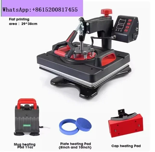 P8003/ 5 in 1 /8 in 1 Combo Upgrade Heat Press Machine 360 ° Rotation Sublimation Printer Cap Shirt Mug Plate 2D Heat Transfer