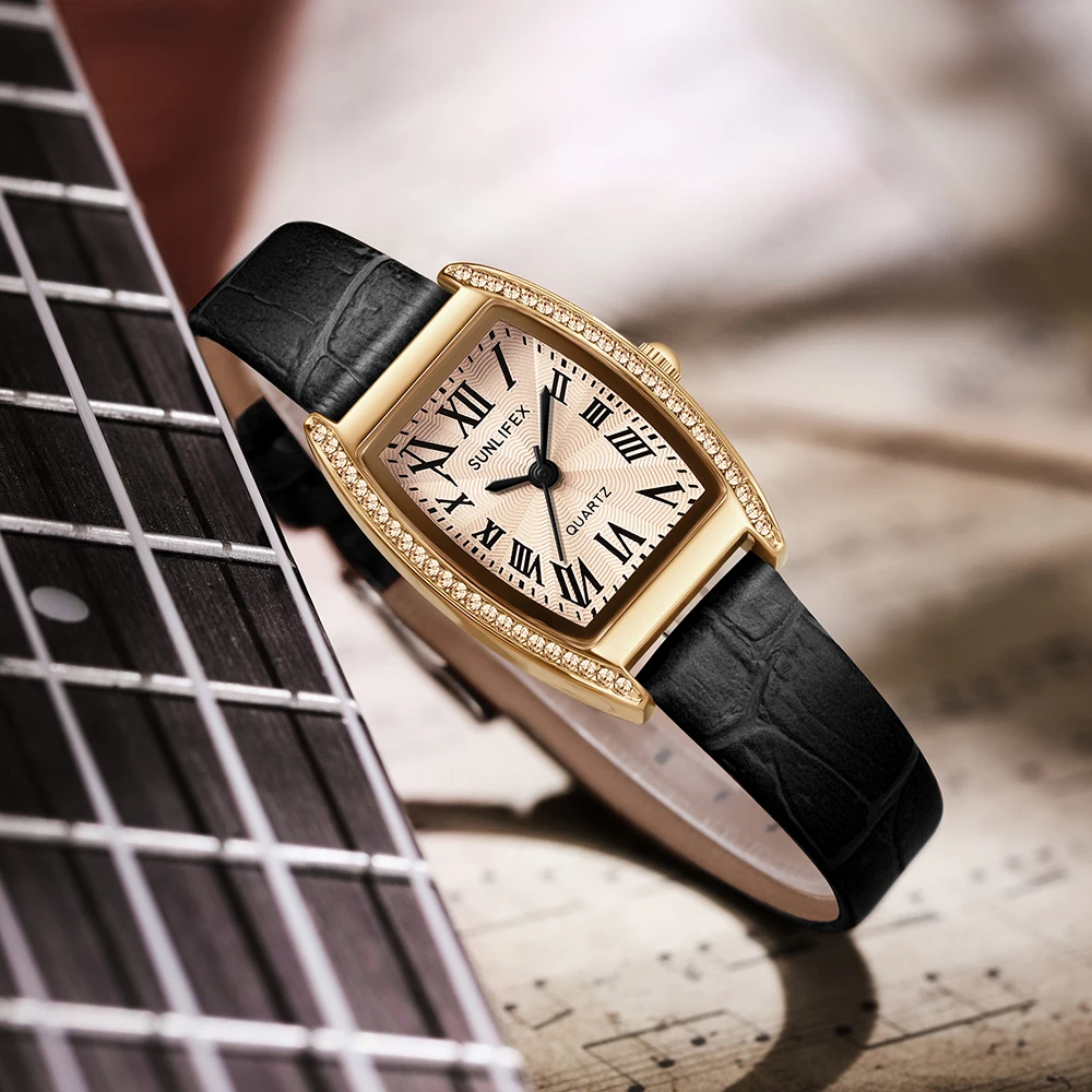 Orologio da donna Sunlifex Orologio casual elegante con cinturino in pelle antica coreano originale