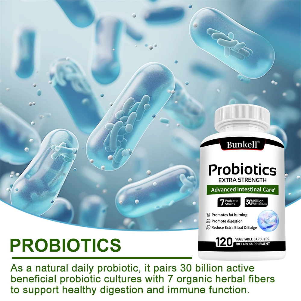 Extra Strength Probiotic Supplement, Advanced Gut Care, Healthy Digestion, Gut, Immune, 7 Strains&30 Billion Live Cultures Blend